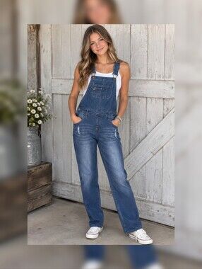 Vigoss Jeans Denim Bib Overalls Girls L